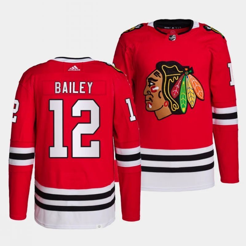chicago blackhawks #12 josh bailey home red authentic pro jersey