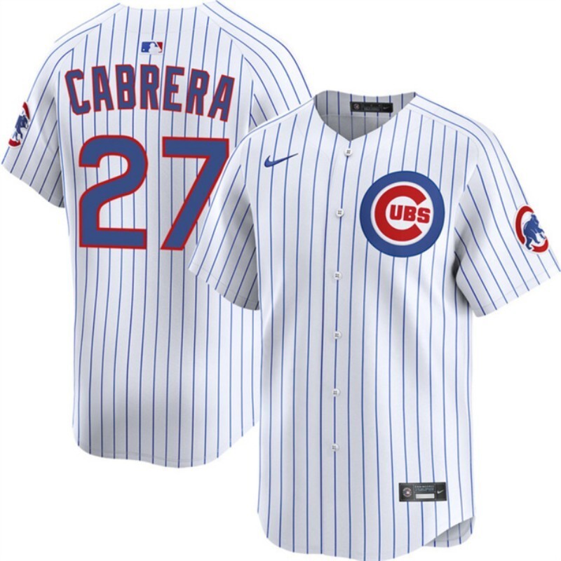 chicago cubs #27 edward cabrera white 2026 home limited stitched baseball jersey