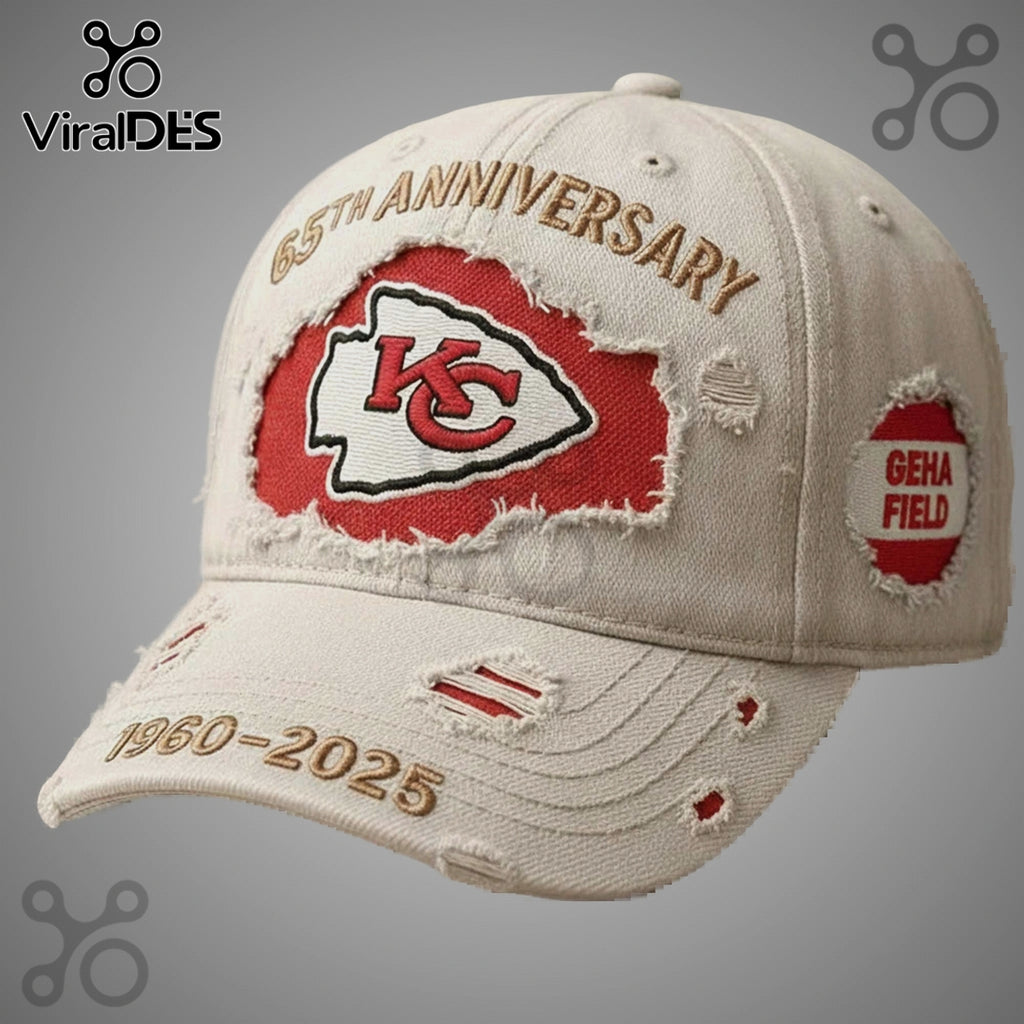 Chiefs 65th Anniversary Distressed Vintage Style Baseball Cap