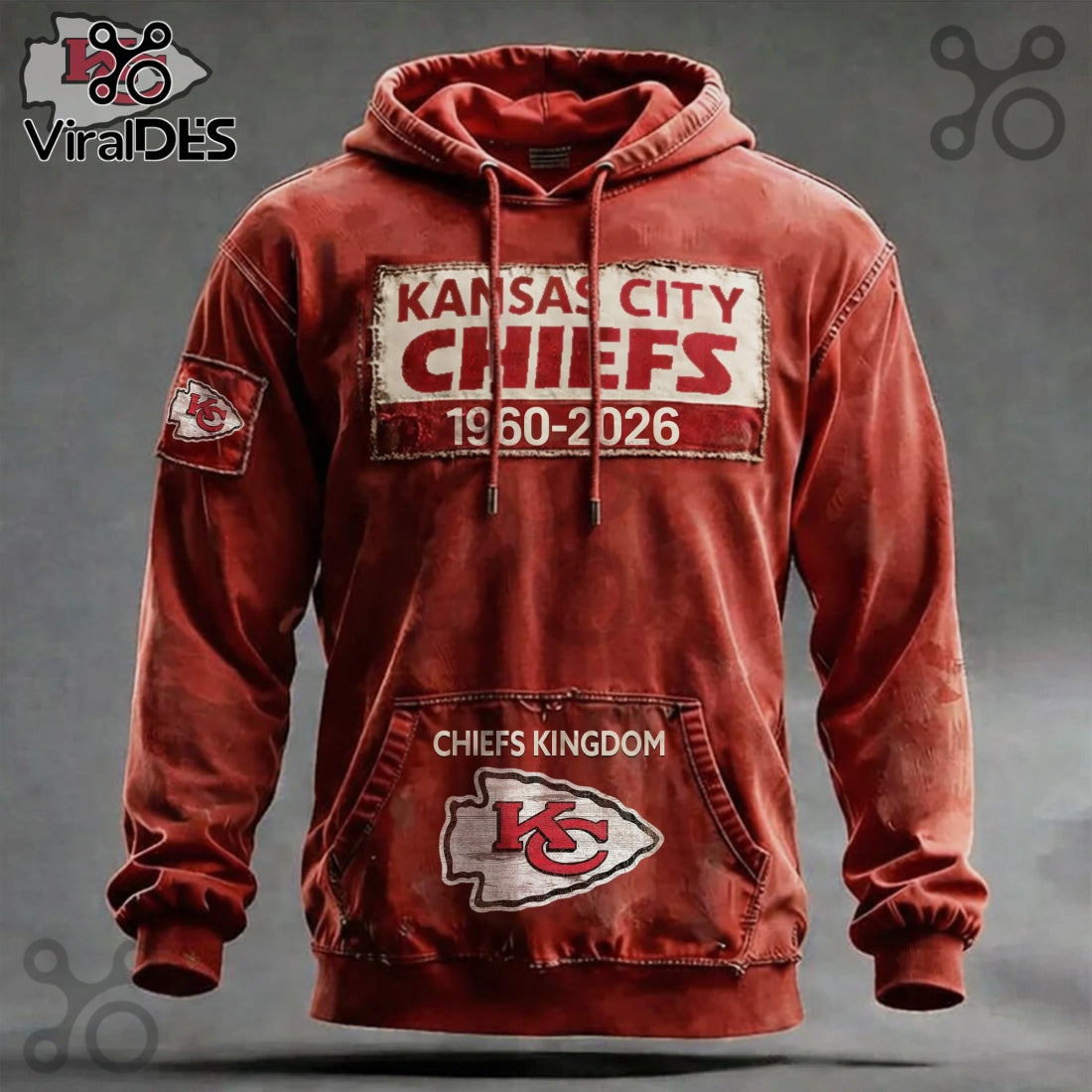 Chiefs Kingdom 1960-2026 Commemorative Graphic Fashion Hoodie