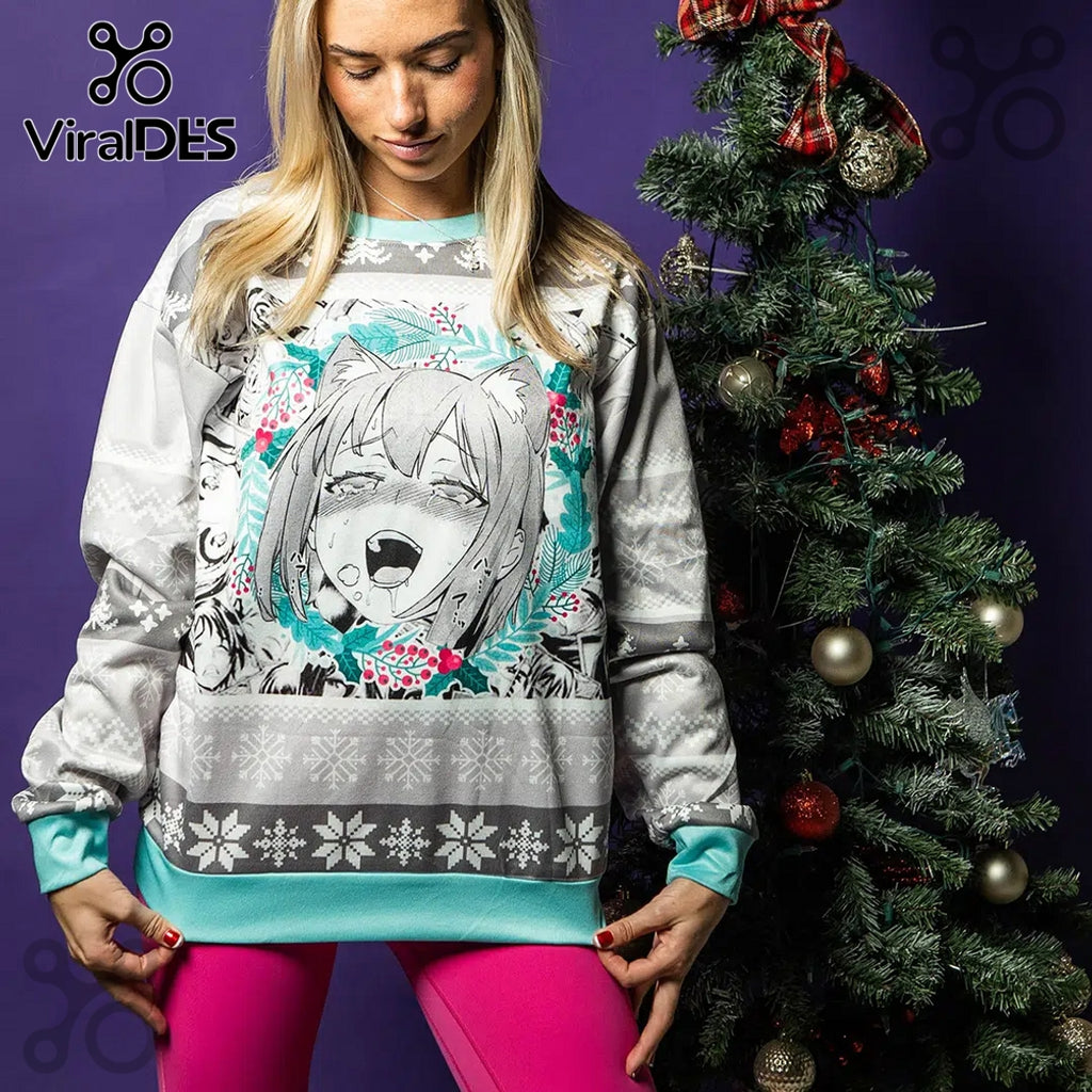 Christmas Anime Ahegao Ugly Sweater 2025