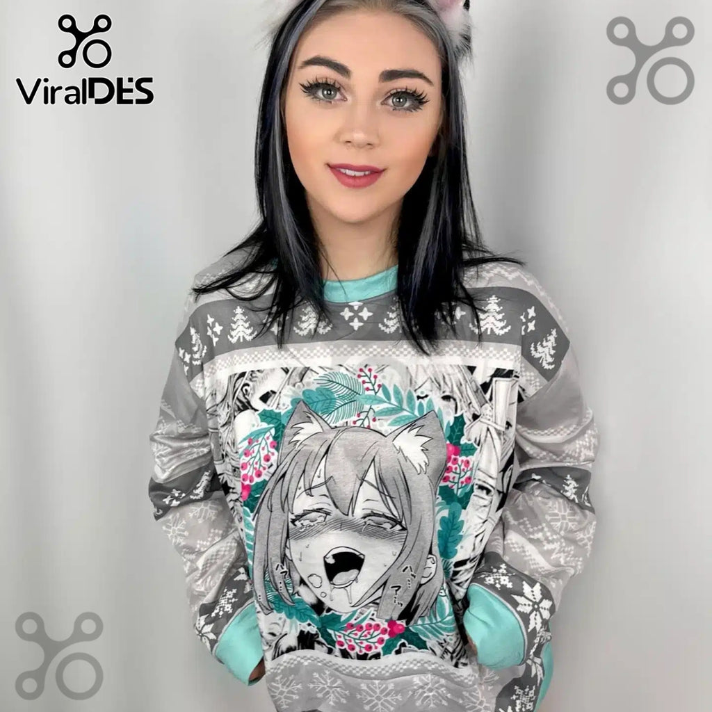 Christmas Anime Ahegao Ugly Sweater 2025