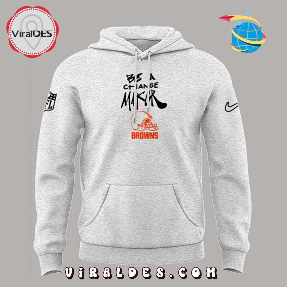 Cleveland Browns Be a Change Maker Grey Hoodie
