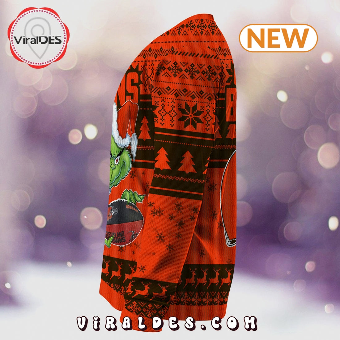 Cleveland Browns Christmas Grinch Knitted Sweater