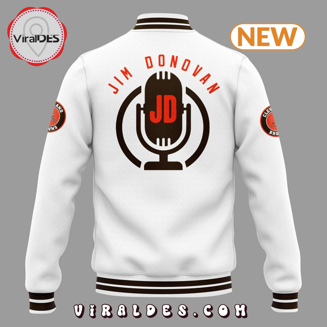 Cleveland Browns Jim Donovan Voice Baseball Jacket