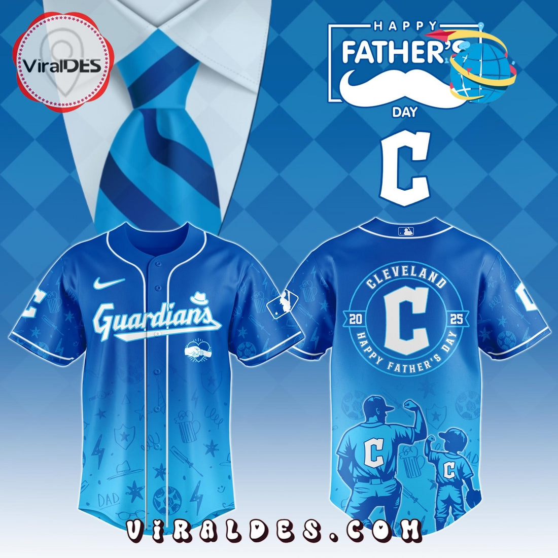 Cleveland Guardians 2025 Father’s Day Baseball Jersey