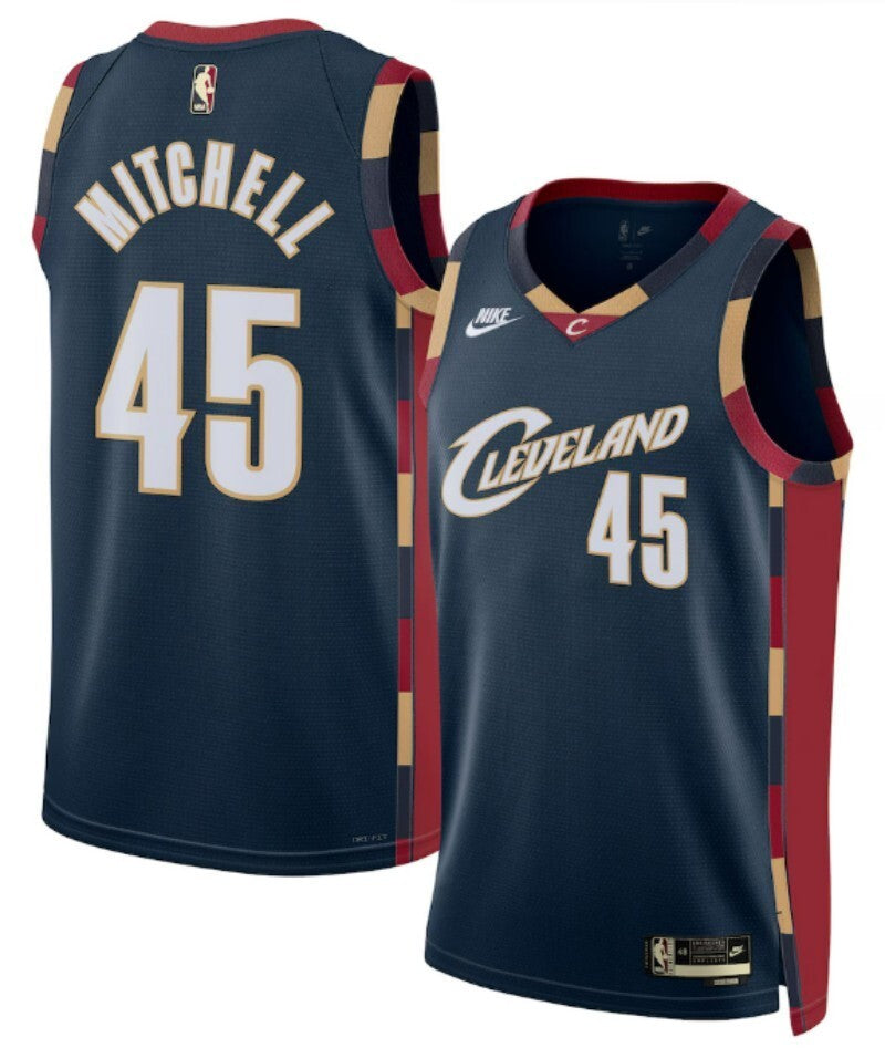 cleveland cavaliers #45 donovan mitchell unisex swingman jersey - classic edition - navy