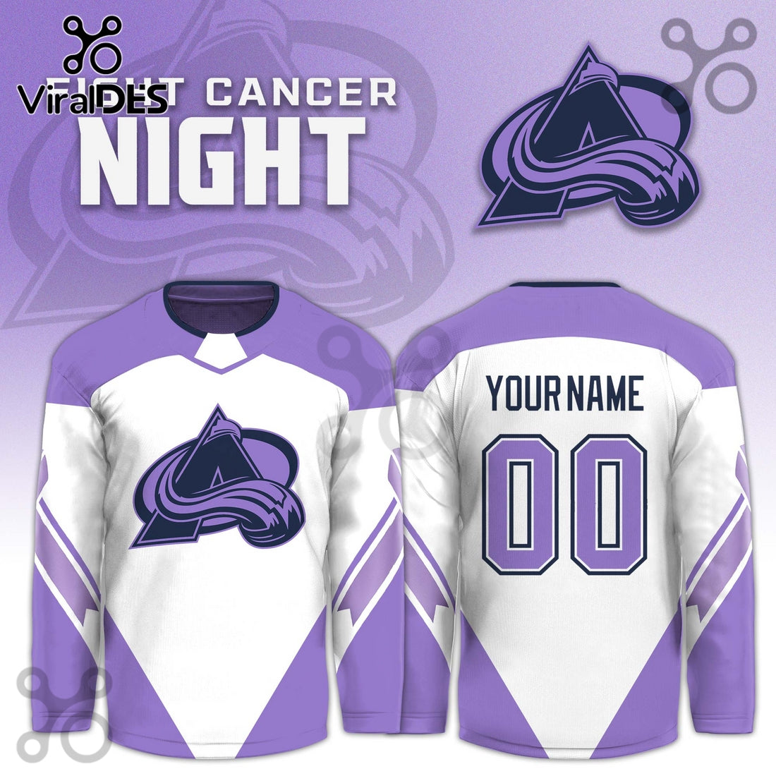 Colorado Avalanche Hockey Fights Cancer Purple Jersey Limited Edition