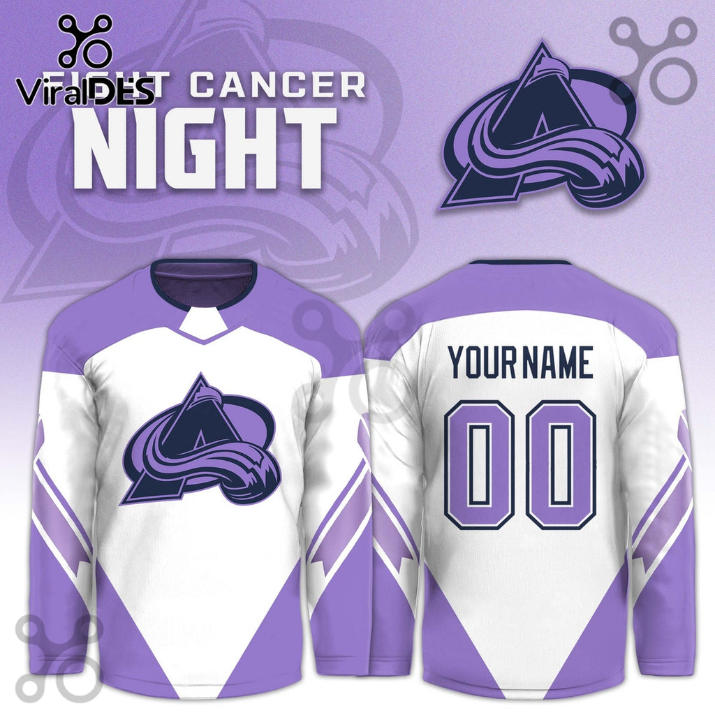 Colorado Avalanche Hockey Fights Cancer Purple Jersey Limited Edition
