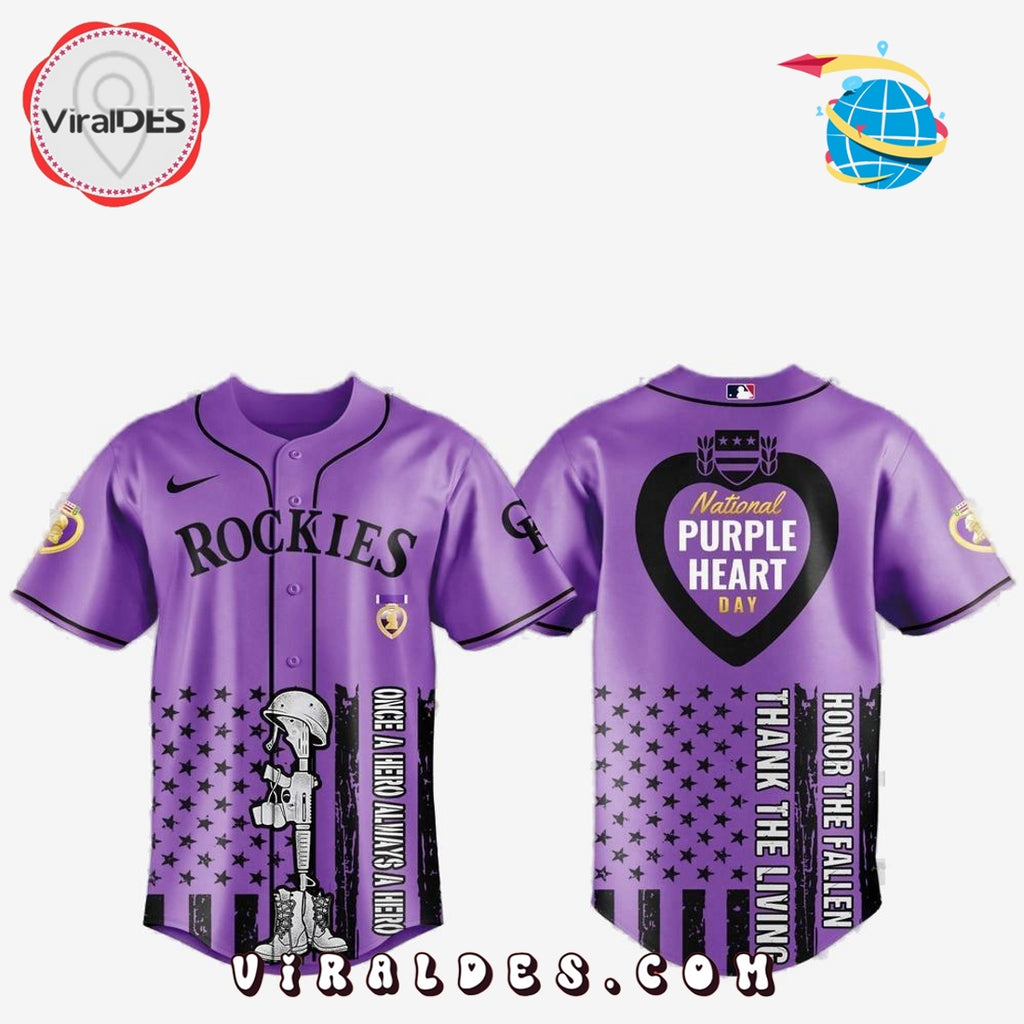 Colorado Rockies MLB x Purple Heart Day Baseball Jersey