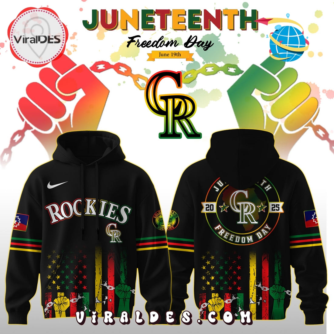 Colorado Rockies x 2025 Juneteenth Freedom Day Hoodie, Long Pants