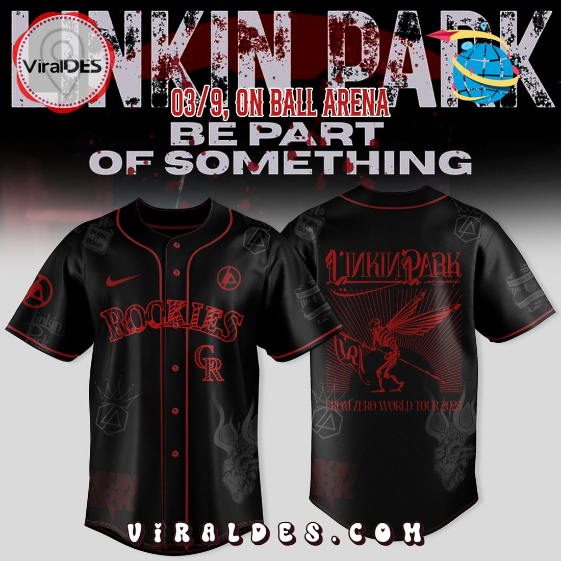 Colorado Rockies x Linkin Park 2025 Baseball Jersey