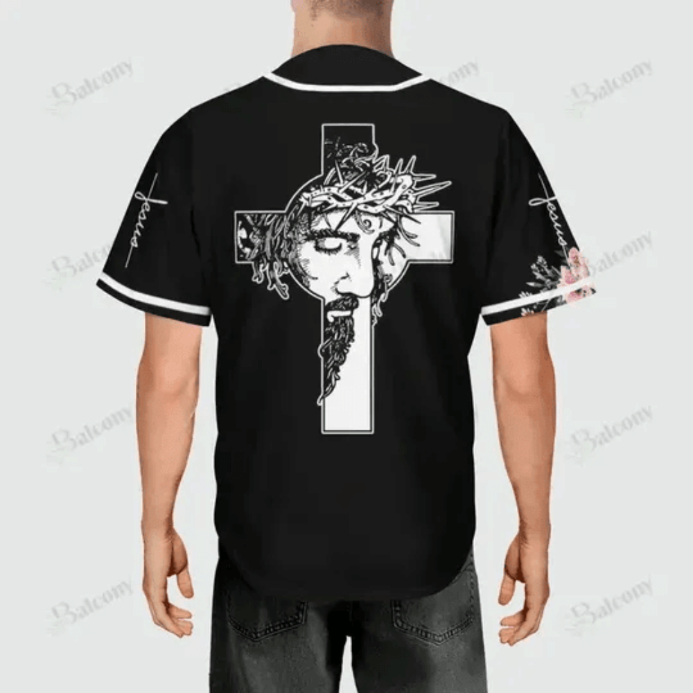 Colorful Christian Jesus God Flower Baseball Jersey Adult Unisex S – 5XL Full Size