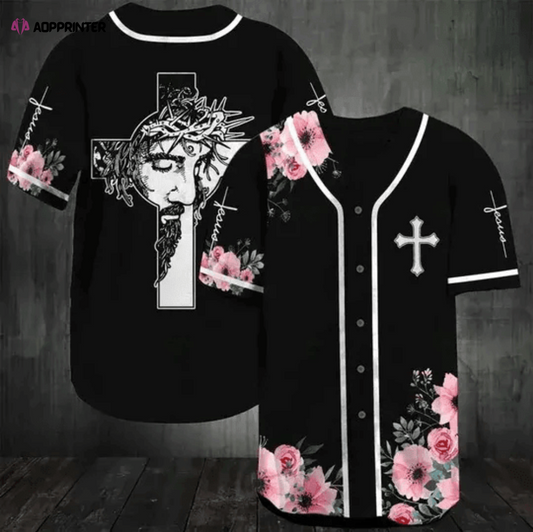 Colorful Christian Jesus God Flower Baseball Jersey Adult Unisex S – 5XL Full Size