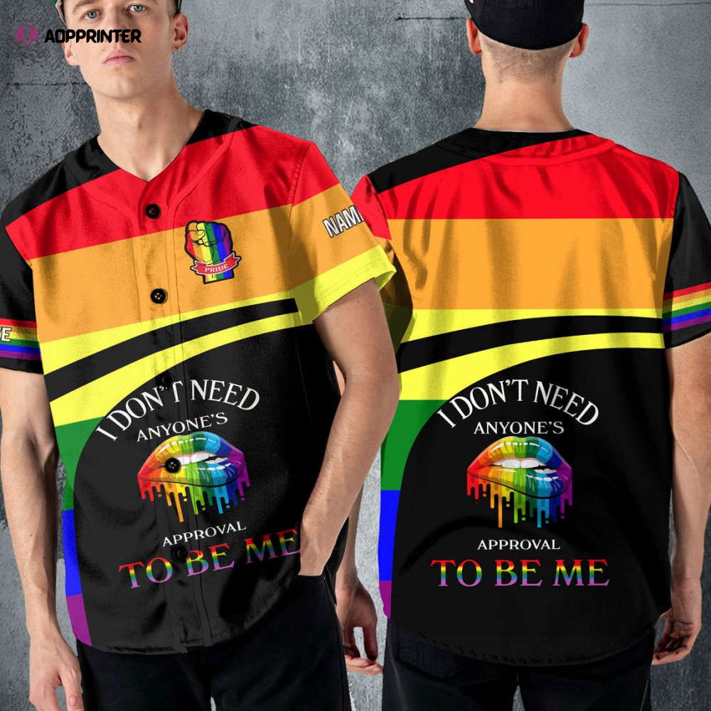Colorful Custom Name LGBT Baseball Jersey Adult Unisex S-5XL Full Size - Aopprinter