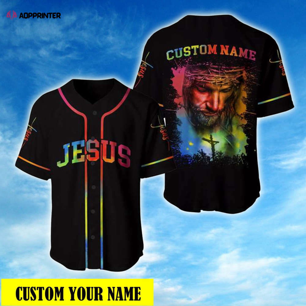Colorful Jesus 3D Baseball Jersey Custom Name Adult Unisex Full Size - Aopprinter
