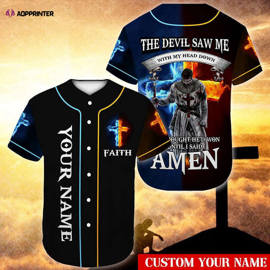 Colorful Jesus Amen Christian Baseball Jersey Custom Name Full Size S-5XL - Aopprinter T-Shirts, Hoodie, Sweatshirt (Image 1)