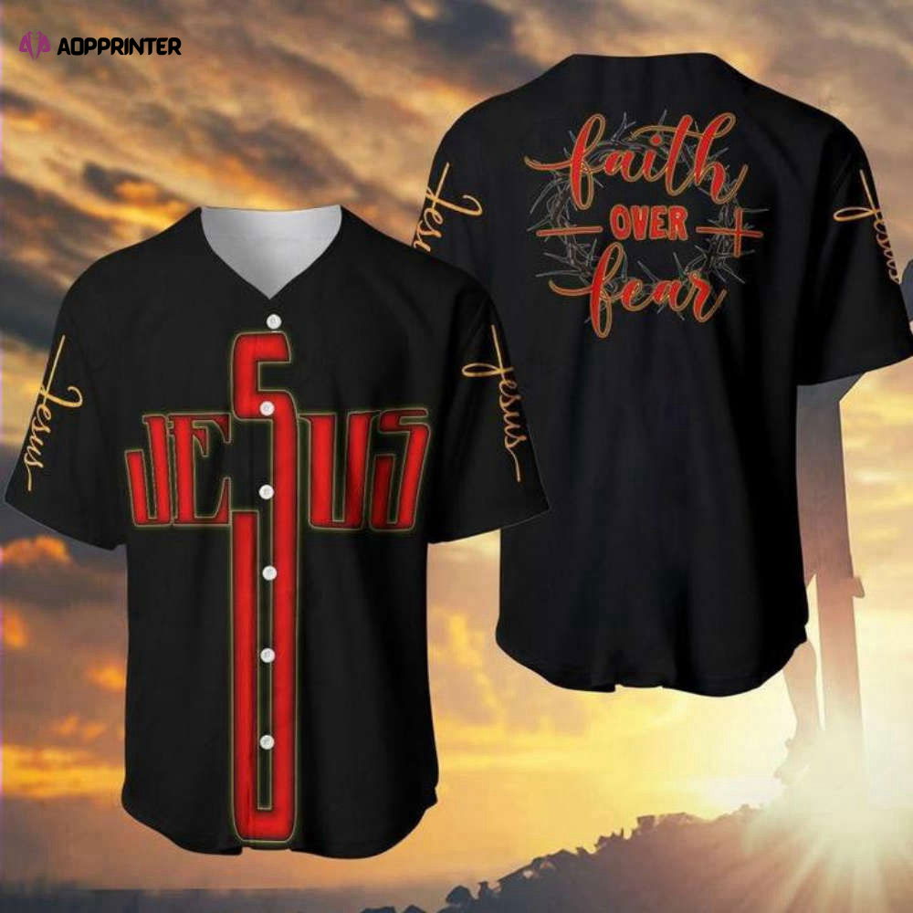 Colorful Jesus Cross Letters Baseball Jersey Adult Unisex Full Size S - 5XL - Aopprinter