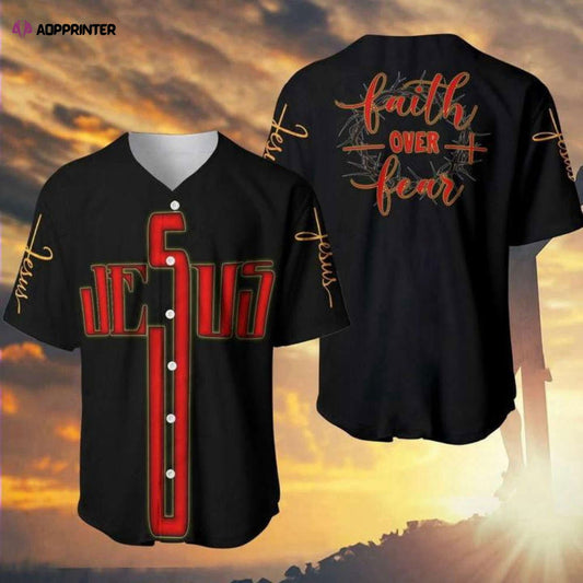 Colorful Jesus Cross Letters Baseball Jersey Adult Unisex Full Size S - 5XL - Aopprinter