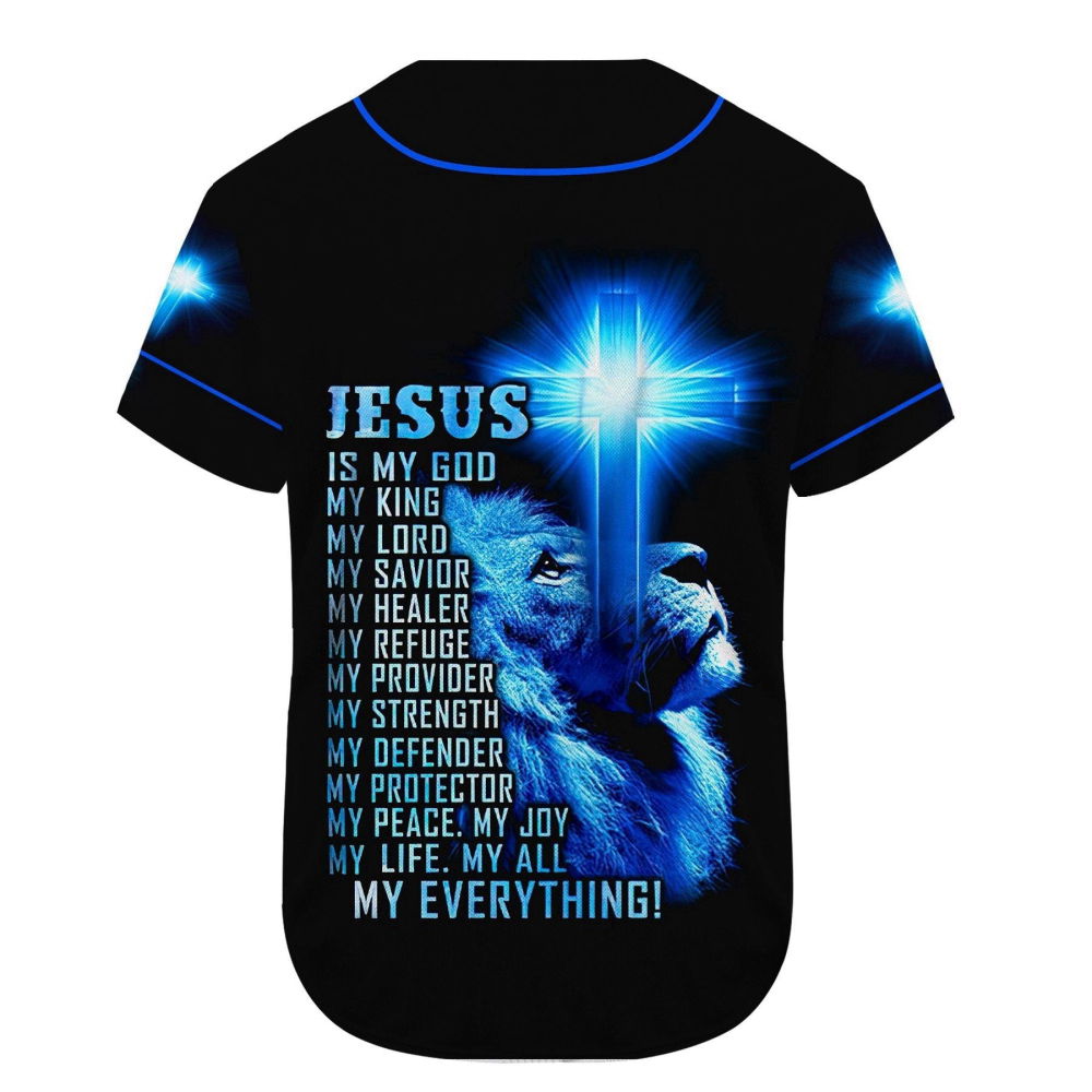 Colorful Jesus Is My Savior Baseball Jersey Adult Unisex S-5XL Full Size - Aopprinter