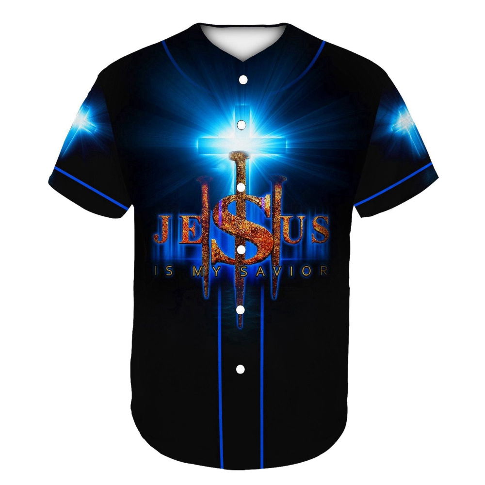 Colorful Jesus Is My Savior Baseball Jersey Adult Unisex S-5XL Full Size - Aopprinter