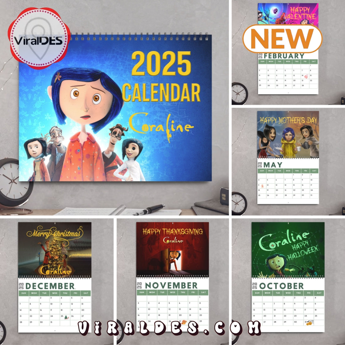 Coraline Horror 2025 New Year Calendar