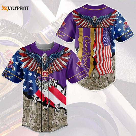 Crown Royal Eagle Usa Flag All Over Print Unisex Baseball Jersey - lylyprint.com