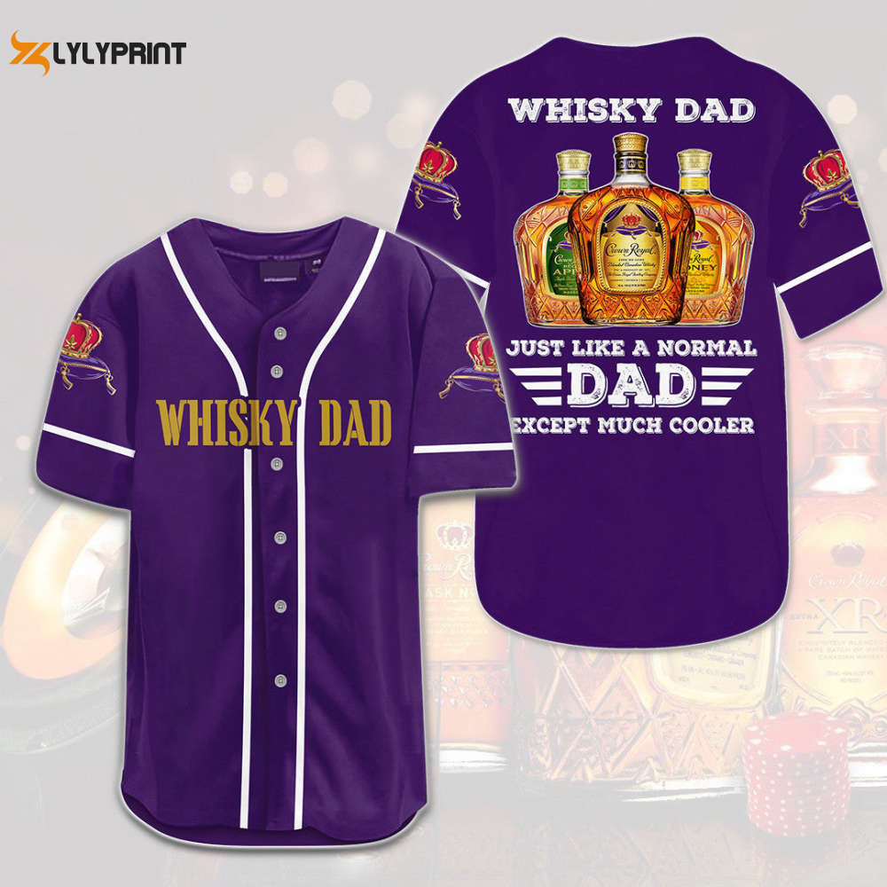 Crown Royal Whisky Dad All Over Print 3D Unisex Baseball Jersey - lylyprint.com