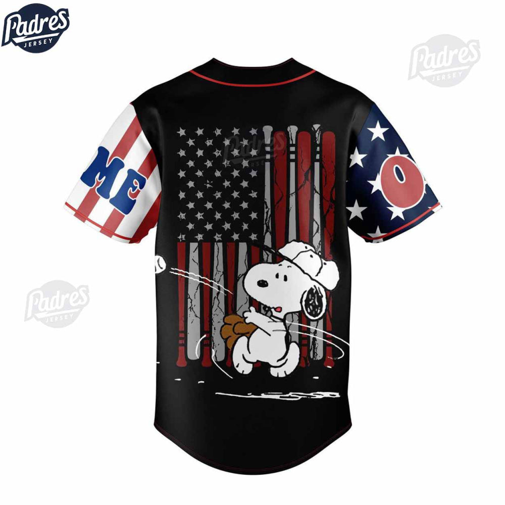 Custom 4th Of July Peanut And Snoopy USA Baseball Jersey - Gift for Women Men - Bafud