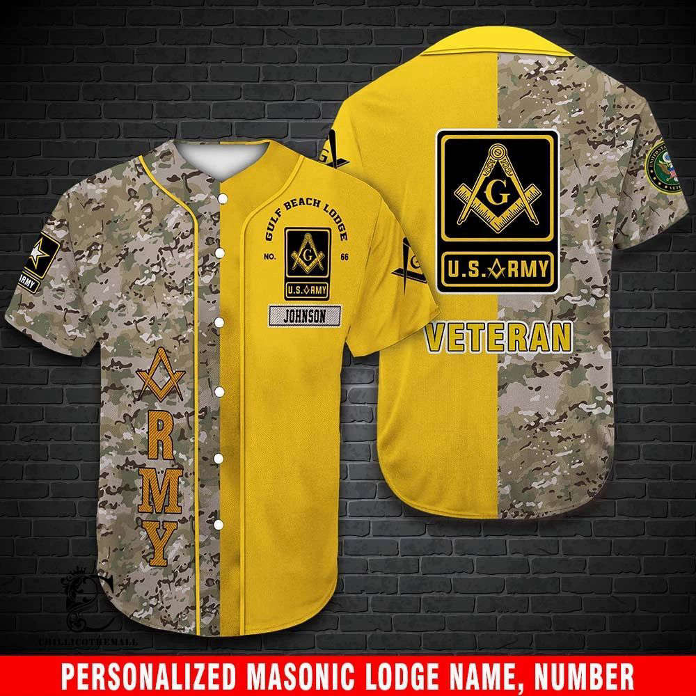 Custom Army Vet Freemasonry Baseball Jersey: Personalized and Patriotic - Aopprinter T-Shirts, Hoodie, Sweatshirt (Image 2)