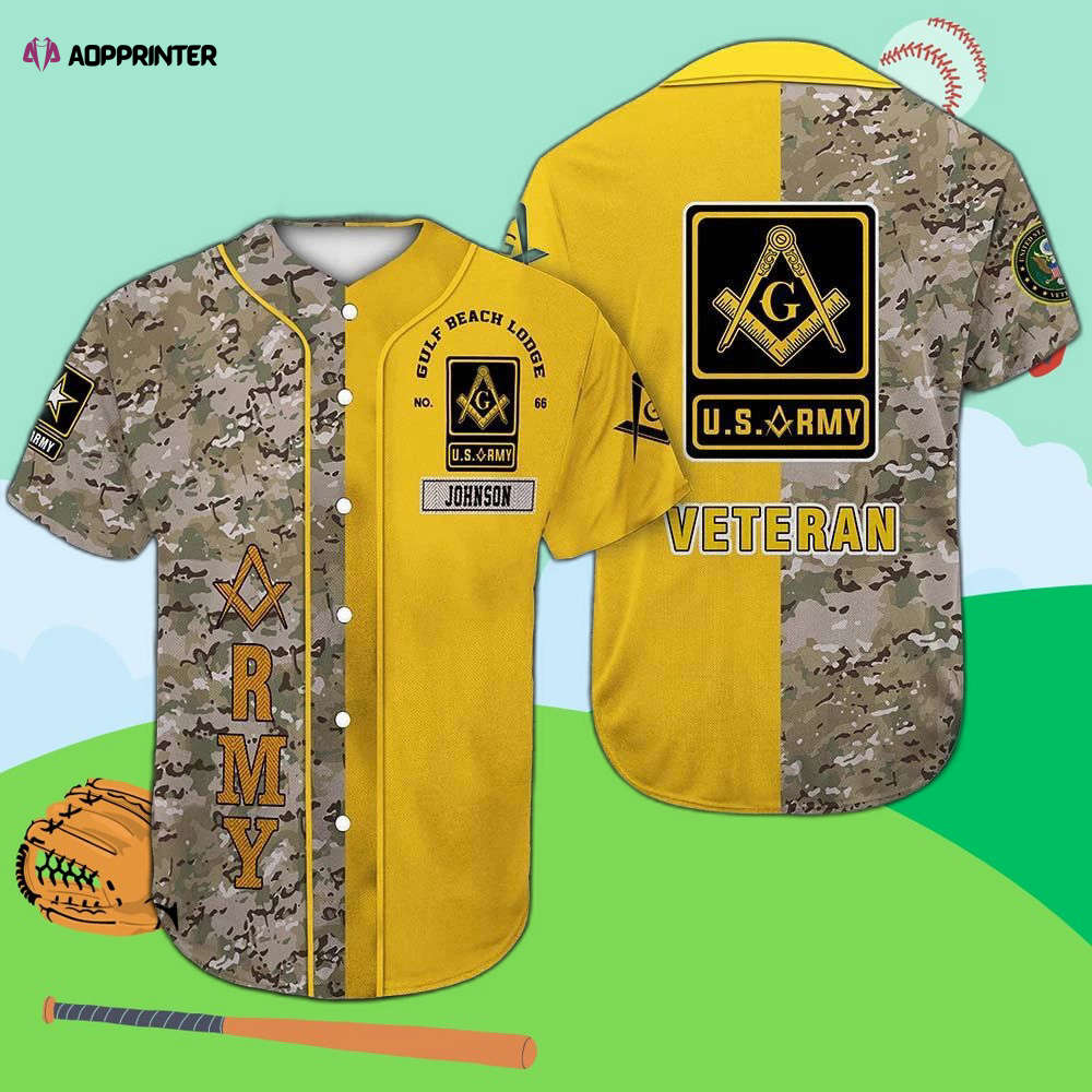 Custom Army Vet Freemasonry Baseball Jersey: Personalized and Patriotic - Aopprinter T-Shirts, Hoodie, Sweatshirt (Image 1)