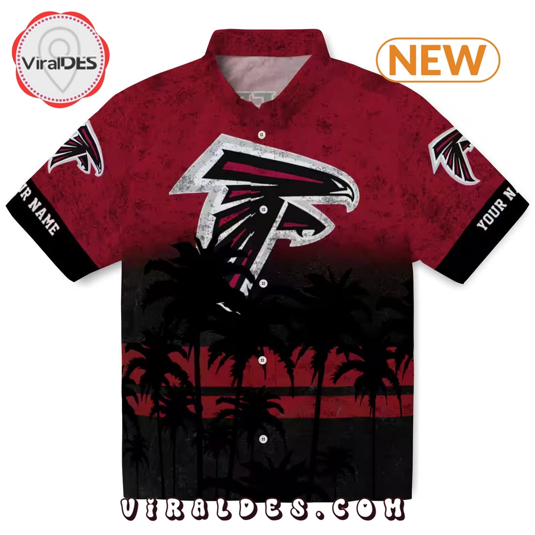 Custom Atlanta Falcons Sunset Style Hawaiian Shirt