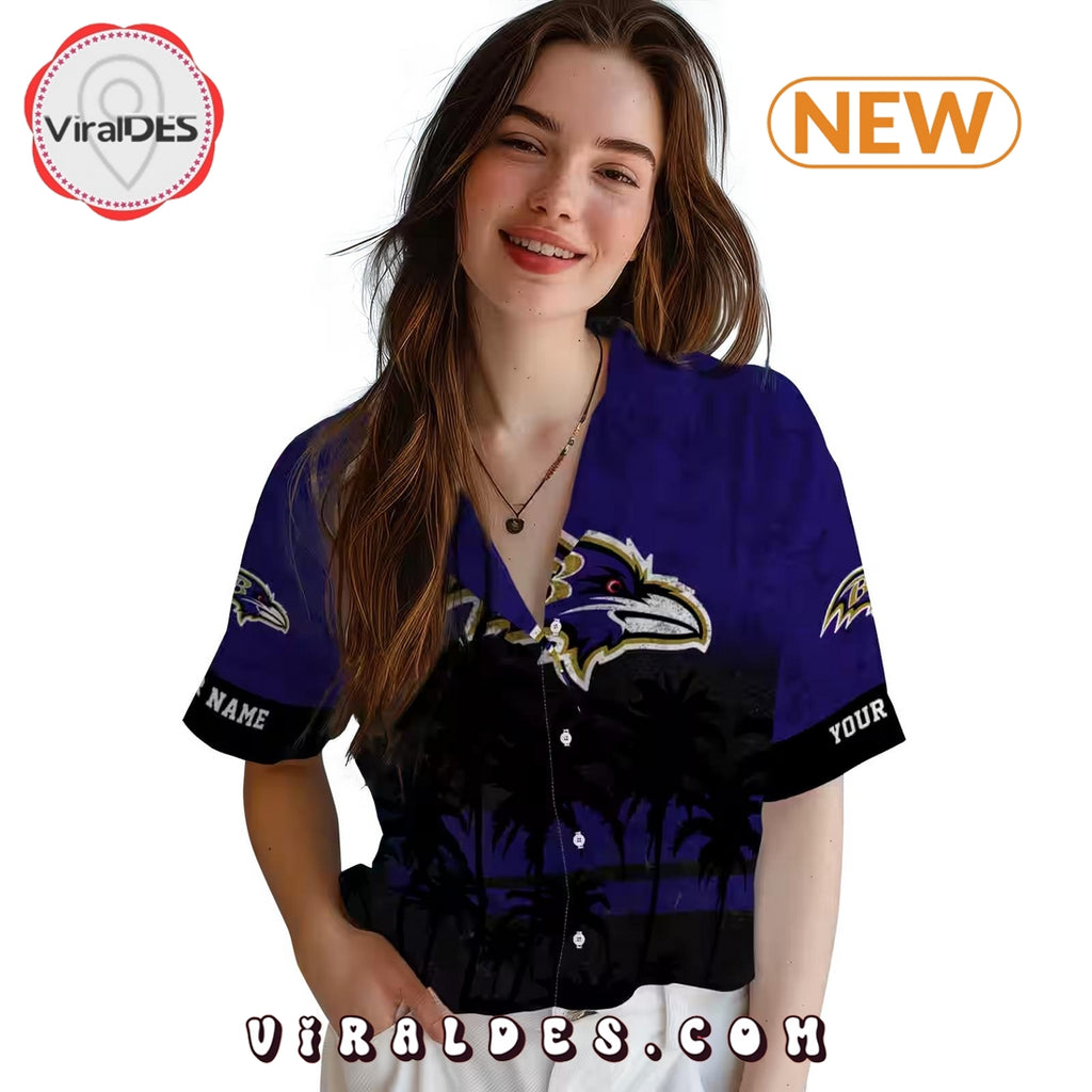 Custom Baltimore Ravens Sunset Style Hawaiian Shirt