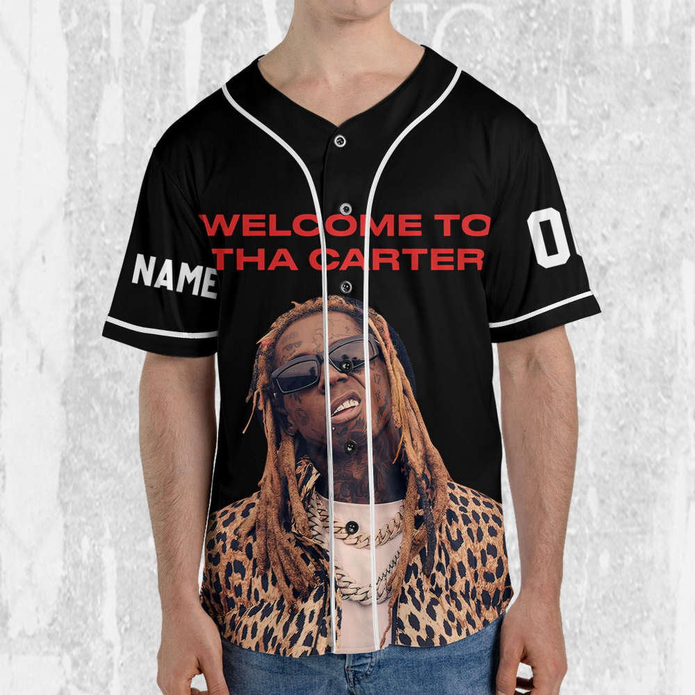 Custom Black Color Lil Wayne Baseball Jersey – Personalize Your Welcome to Tha Carter Music Style