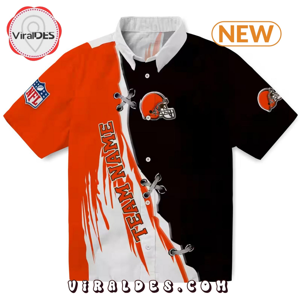 Custom Cleveland Browns Edgy Streaks Hawaiian Shirt