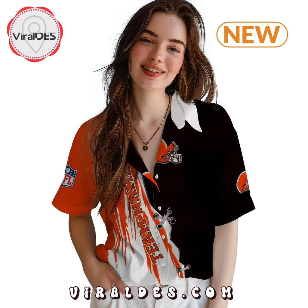 Custom Cleveland Browns Edgy Streaks Hawaiian Shirt