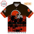 Custom Cleveland Browns Sunset Pattern Hawaiian Shirt