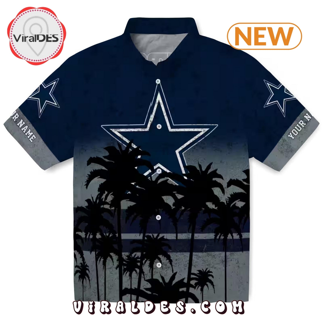Custom Dallas Cowboys Sunset Pattern Hawaiian Shirt