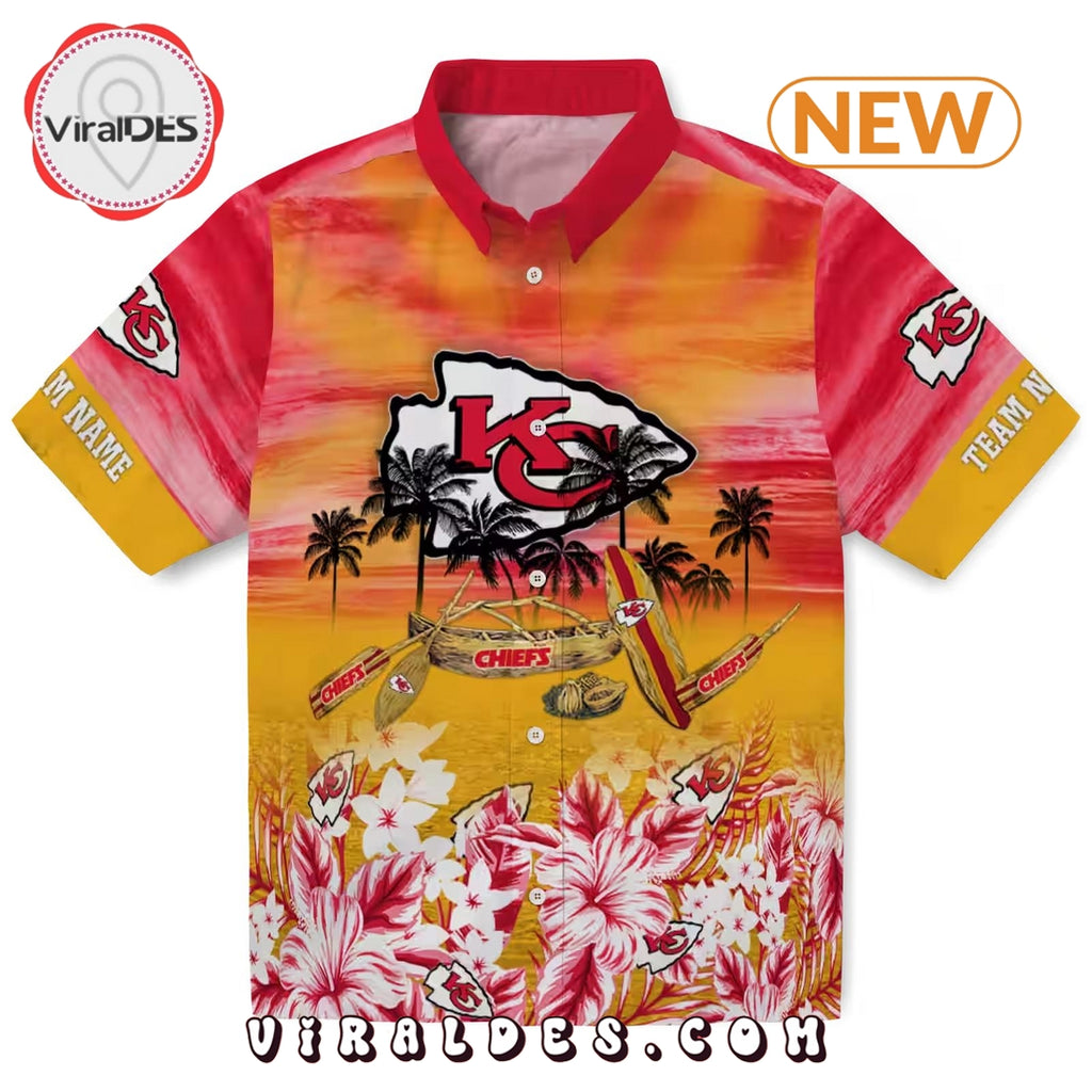 Custom Kansas City Chiefs Tropical Canoe Hawaiian Shirt