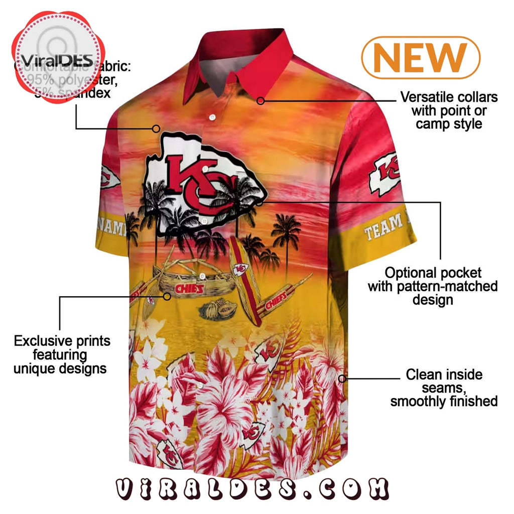 Custom Kansas City Chiefs Tropical Canoe Hawaiian Shirt