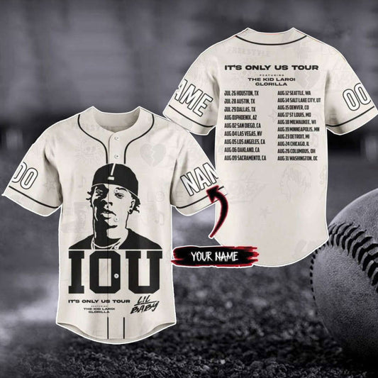Custom Lil Baby Baseball Jersey – Exclusive US Tour Shirt & Merch – Perfect Gift for Music Fans - Aopprinter