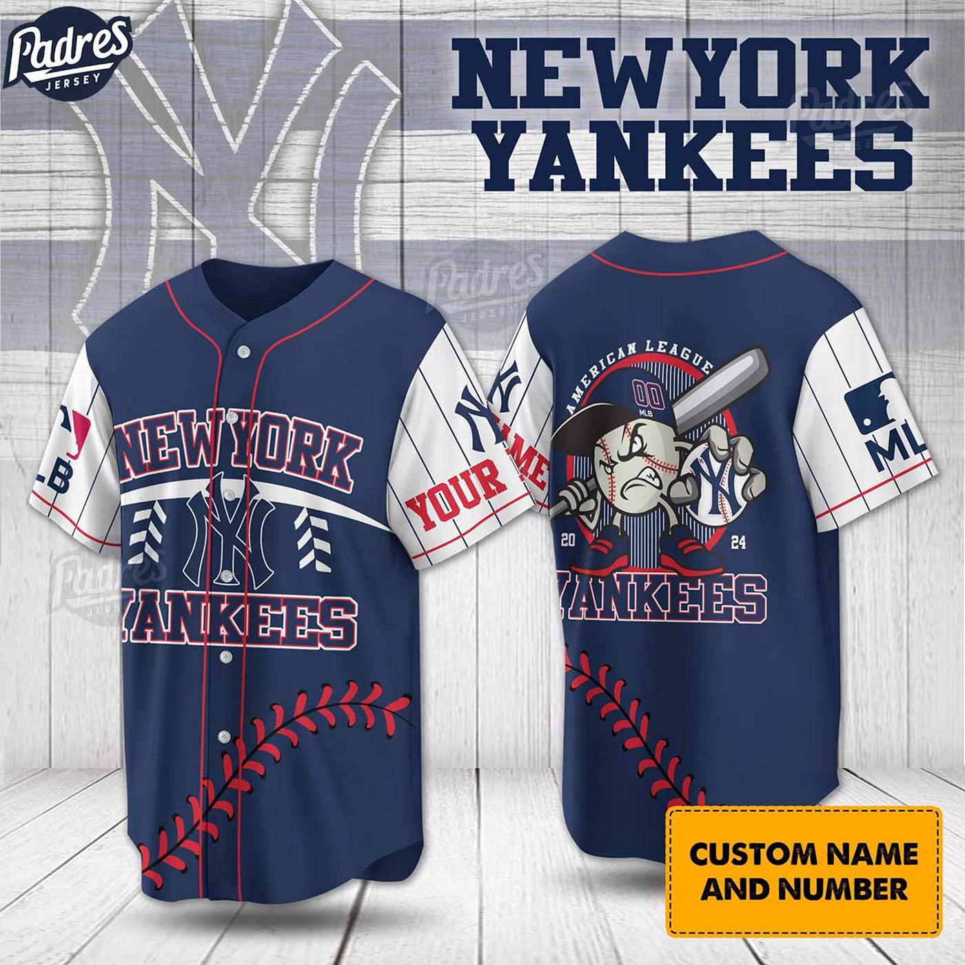 Personalized New York Yankees Baseball Jersey - Custom MLB Uniform for Ultimate Fans - Gift for Men Women - lylyprint.com