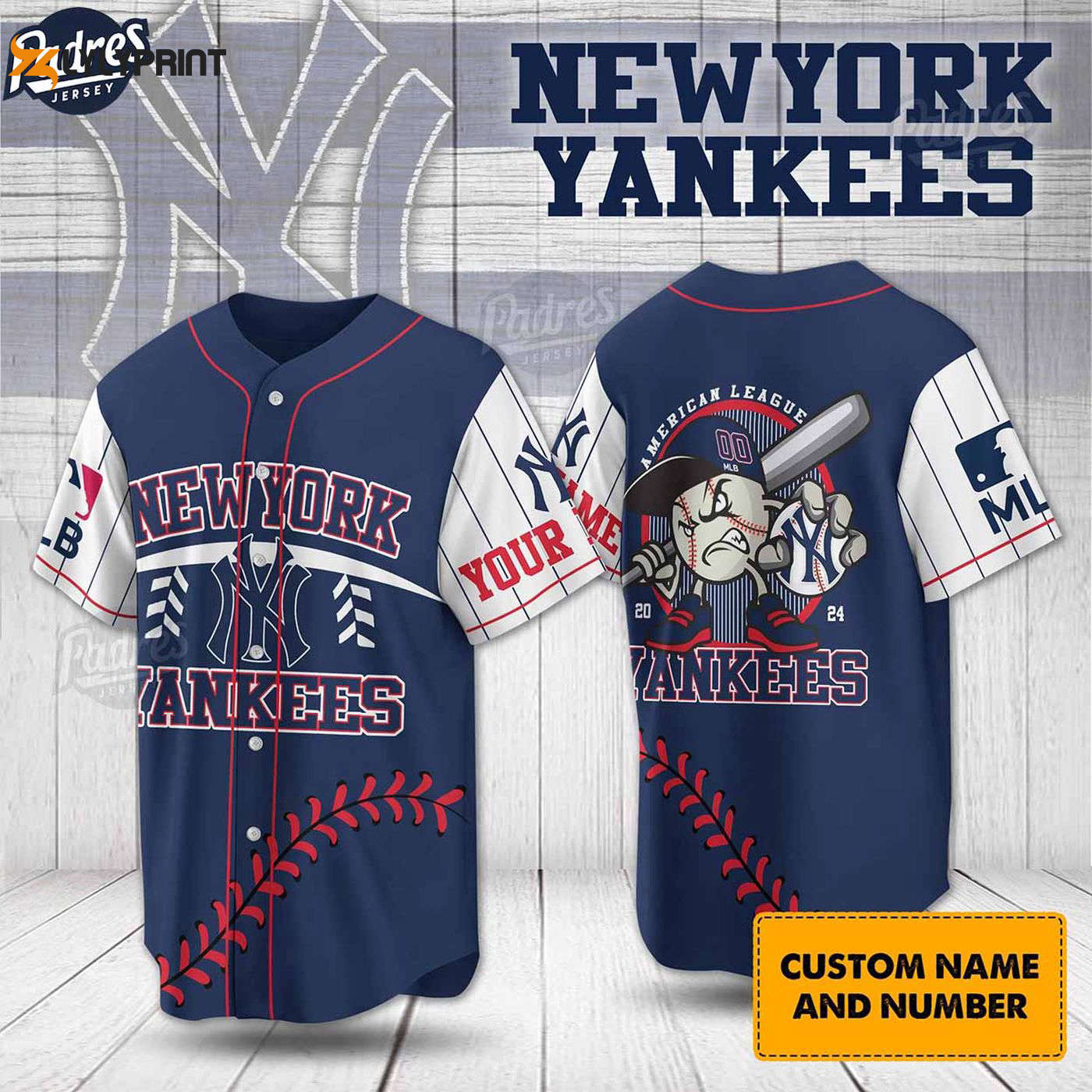 Personalized New York Yankees Baseball Jersey - Custom MLB Uniform for Ultimate Fans - Gift for Men Women - lylyprint.com