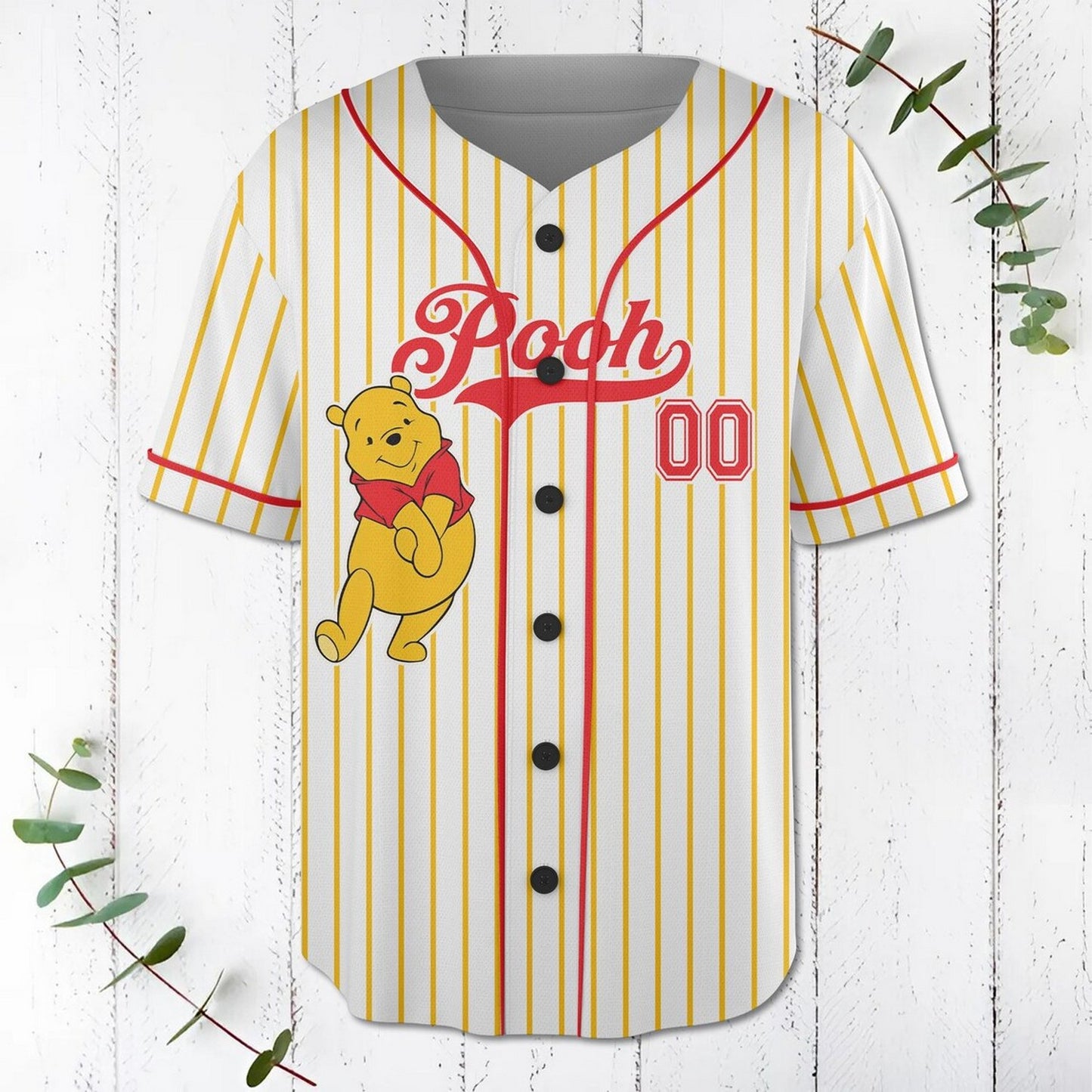 Custom Name And Number Coquette Bow Winnie Pooh Baseball Jersey T-Shirts, Hoodie, Sweatshirt | WearSparks.com (Image 2)