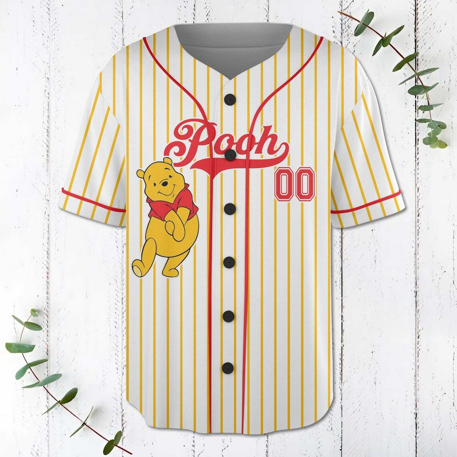 Custom Name And Number Coquette Bow Winnie Pooh Baseball Jersey T-Shirts, Hoodie, Sweatshirt | WearSparks.com (Image 2)