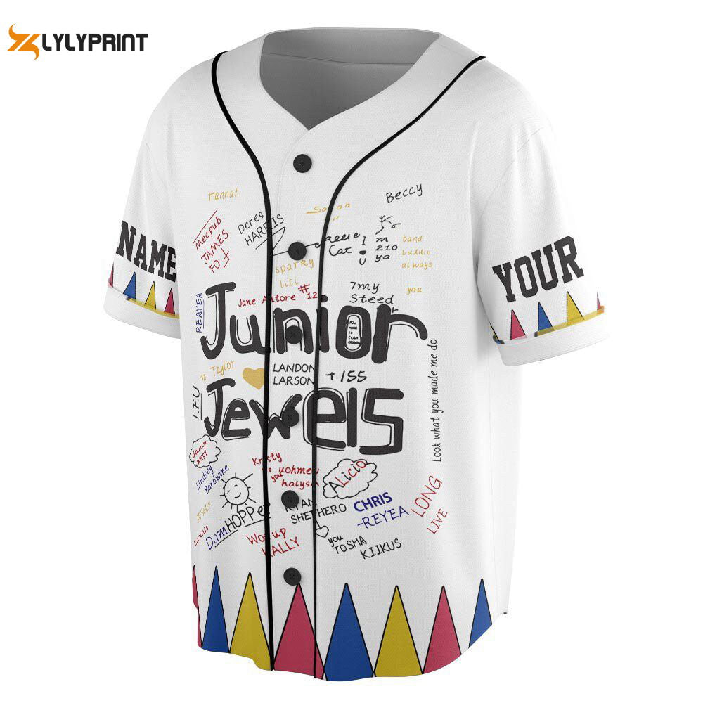 Custom Name And Number Junior Jewels Music Baseball Jersey - lylyprint.com