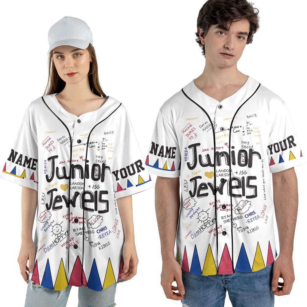 Custom Name And Number Junior Jewels Music Baseball Jersey - lylyprint.com