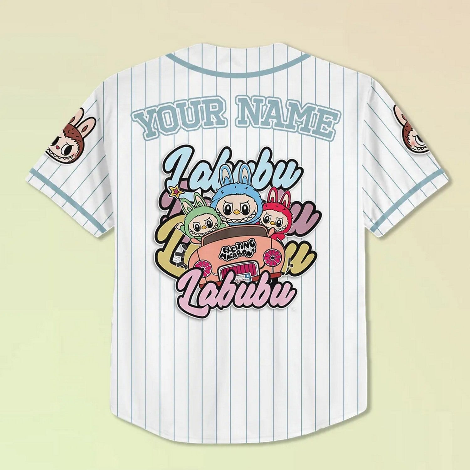 Custom Name And Number Labubu Blue Baseball Jersey T-Shirts, Hoodie, Sweatshirt | WearSparks.com (Image 4)