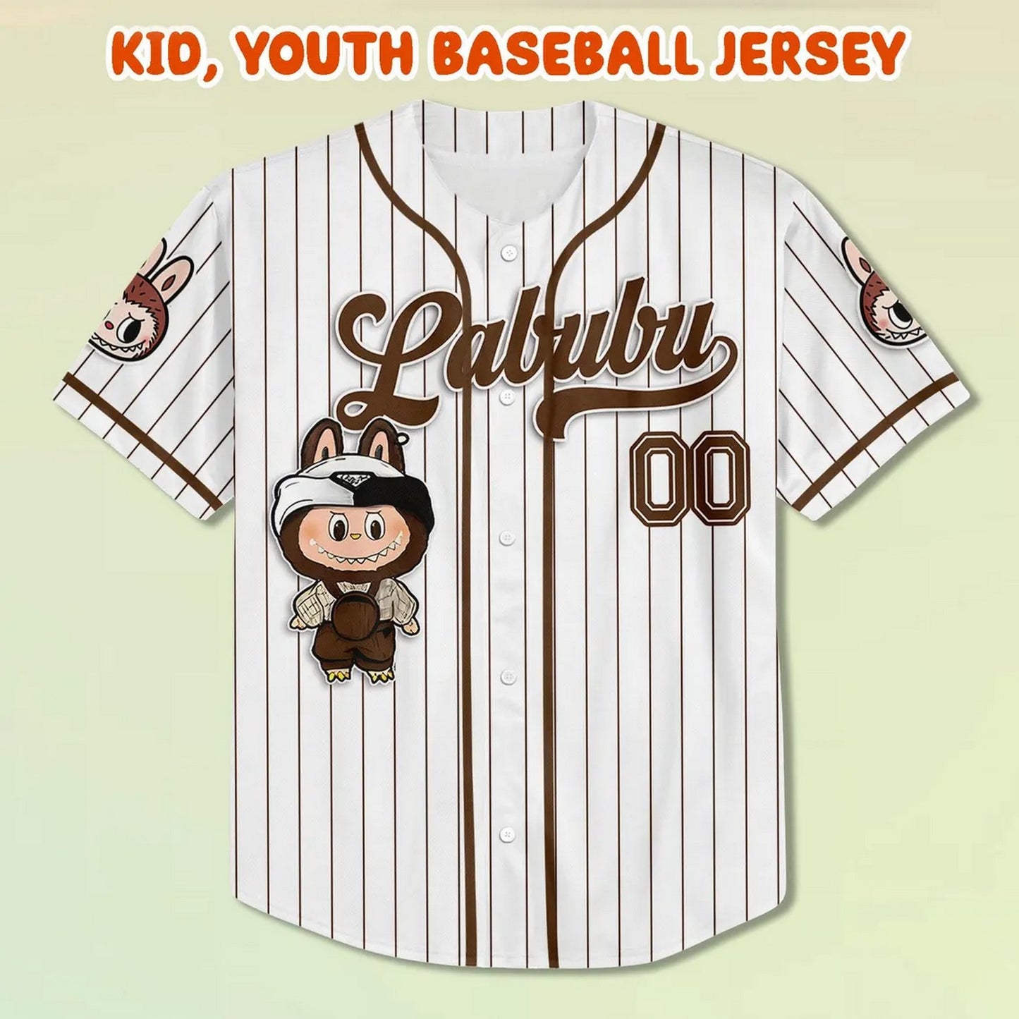 Custom Name And Number Labubu Brown Baseball Jersey T-Shirts, Hoodie, Sweatshirt | WearSparks.com (Image 3)