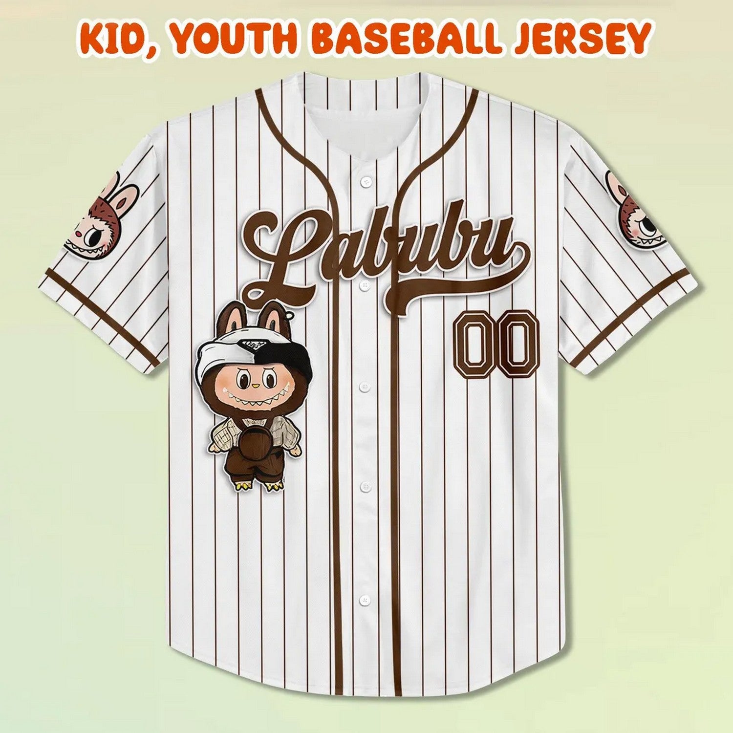 Custom Name And Number Labubu Brown Baseball Jersey T-Shirts, Hoodie, Sweatshirt | WearSparks.com (Image 3)
